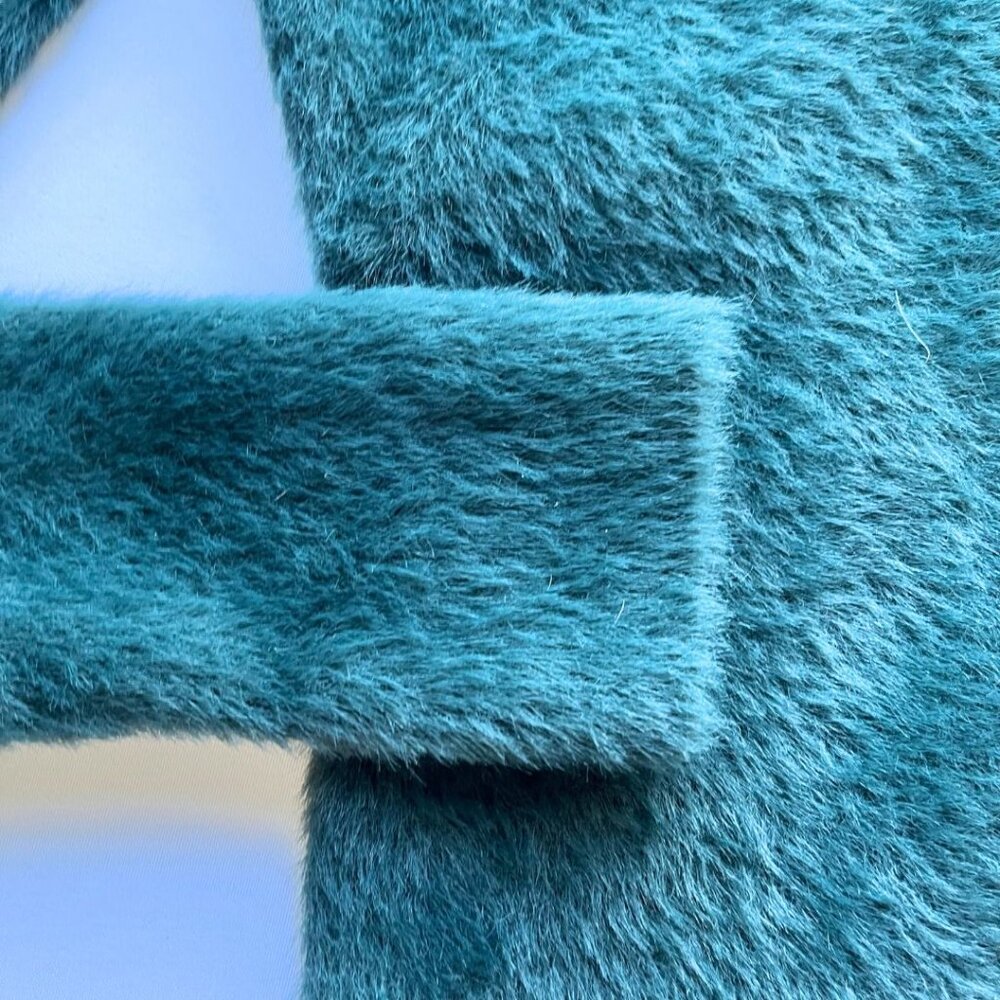 ARITZIA BABATON FUZZY KNIT DRESS IN EMERALD GREEN ARTICLE 80071 - XS - Picture 7 of 9